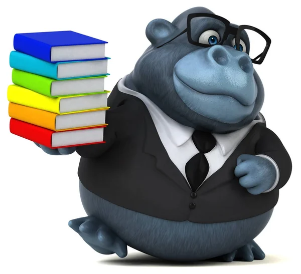 Cartoon Character Holding Books Illustration — Stock Photo, Image