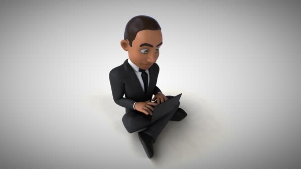 Wütender Geschäftsmann Charakter Codierung Animation — Stockvideo