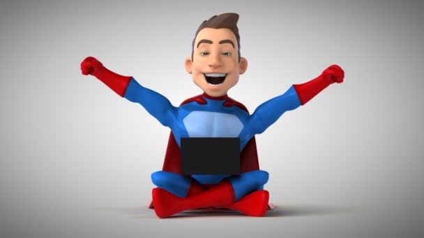 楽しいスーパー ヒーロー文字符号化の アニメーション — ストック動画