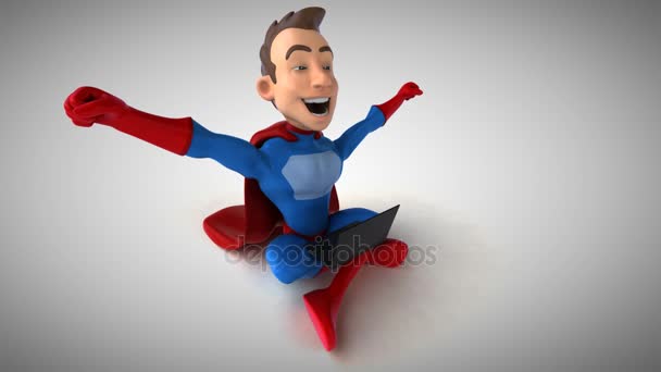 Zabawne Superbohatera Znaków Kodowanie Animacji — Wideo stockowe