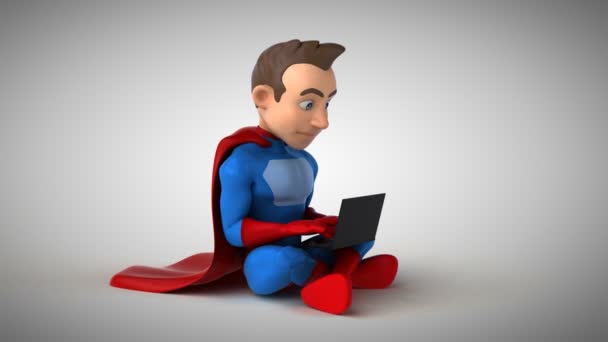 Codificação Personagem Super Herói Divertido Animação — Vídeo de Stock