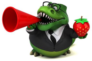 Çilek - 3d çizim ile eğlenceli çizgi film karakteri