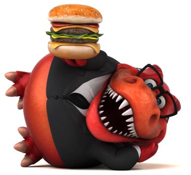 Hamburger - 3d çizim ile eğlenceli çizgi film karakteri