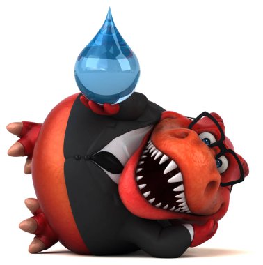 karakter holding waterdrop - 3d illüstrasyon karikatür