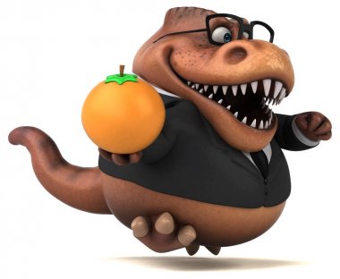 Komik çizgi film karakteri turuncu - 3d çizim ile