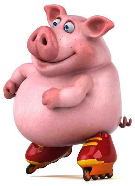 Fun pig  cartoon character - 3D Illustration