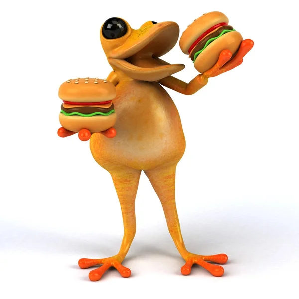 Fun Frog Eating Illustration — Stock Photo, Image