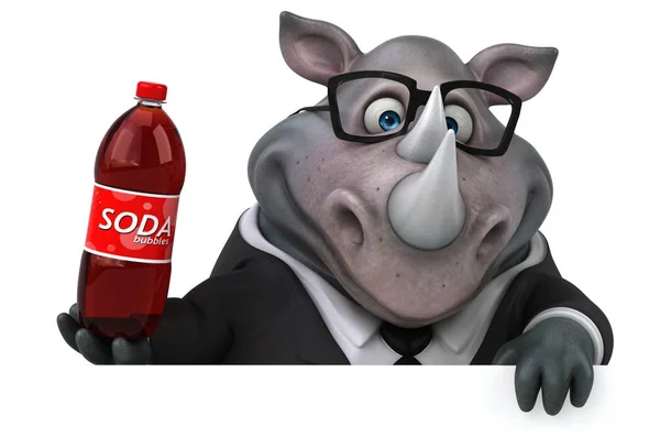 Leuk Personage Met Soda Illustratie — Stockfoto