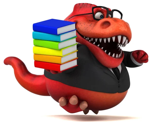 Cartoon Character Holding Books Illustration — Stock Photo, Image