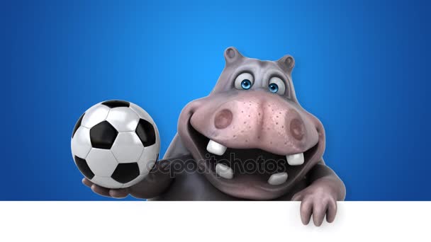 Postać Kreskówki Hippo Ball Animacja — Wideo stockowe