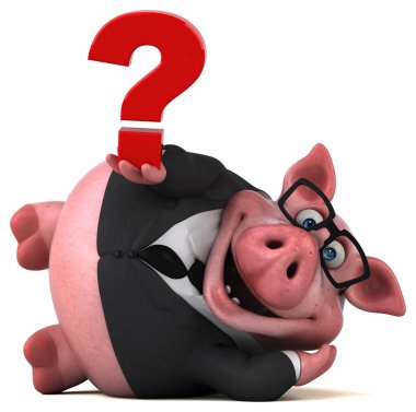 komik çizgi film karakteri ile soru - 3d çizim