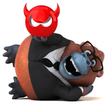 komik karikatür karakter virüs - 3d çizim