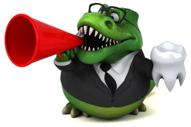 komik çizgi film karakteri ile diş - 3d çizim