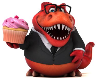Cupcake - 3d çizim ile eğlenceli çizgi film karakteri