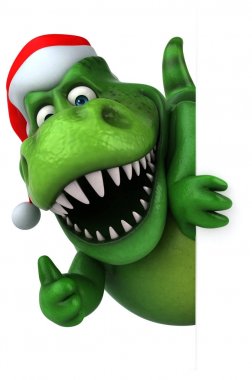 Eğlenceli çizgi film karakter Noel Baba - 3d çizim