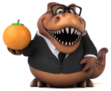 Komik çizgi film karakteri turuncu - 3d çizim ile