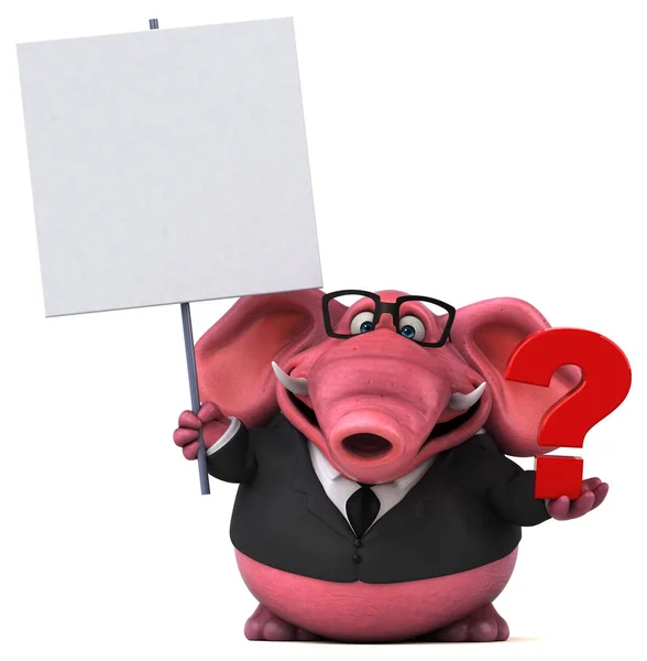 Funny Cartoon Character Question Illustration — Stock Photo, Image