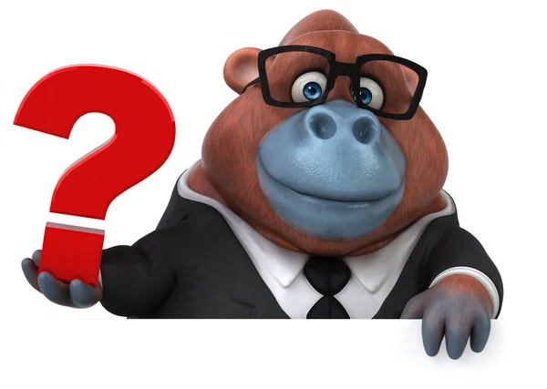 Funny Cartoon Character Question Illustration — Stock Photo, Image