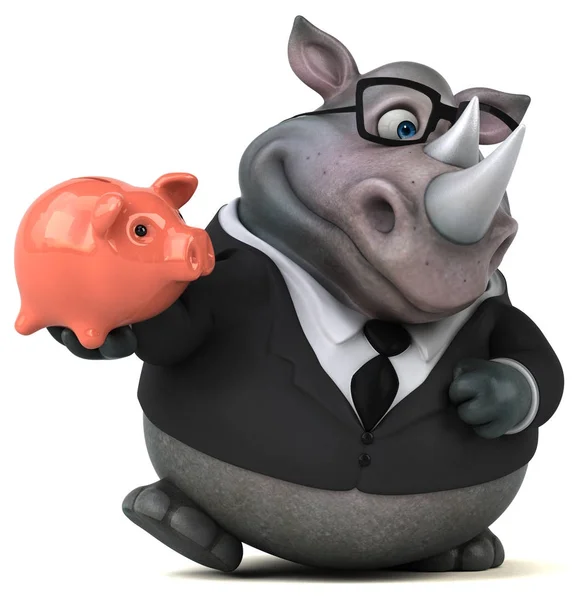 Zabawne Kreskówki Znaków Piggy Bank Ilustracji — Zdjęcie stockowe