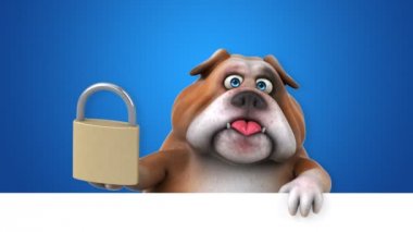 Bulldog eğlenceli çizgi film karakteri ile asma kilit 