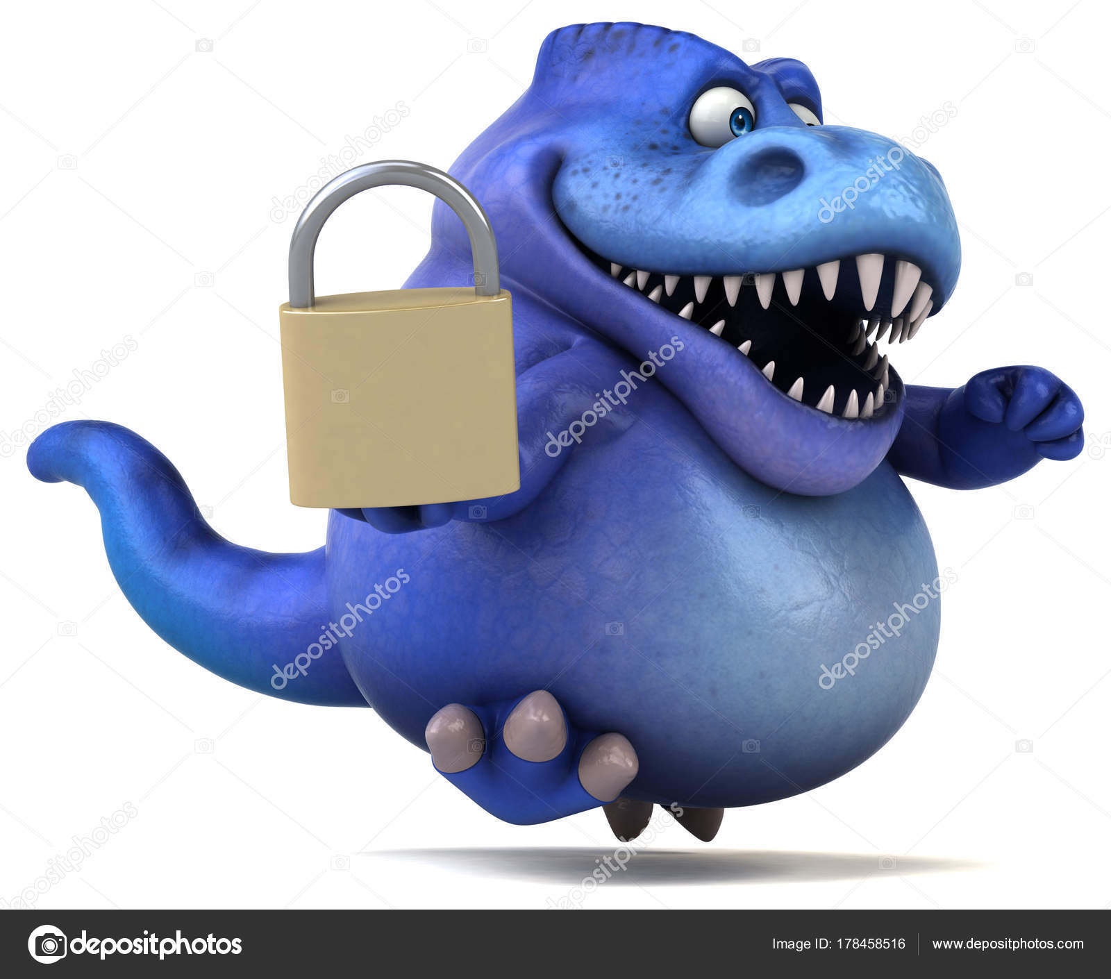 Funny Cartoon Character Padlock Illustration Stock Photo by ©julos
