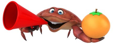 Komik çizgi film karakteri turuncu - 3d çizim ile