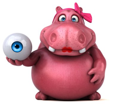 komik çizgi film karakteri ile göz - 3d çizim