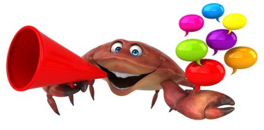 Komik çizgi film karakteri ile - 3d illüstrasyon kabarcıklar