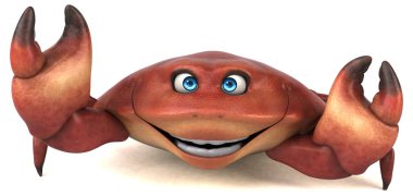 Eğlenceli yengeç karakteri - 3D Görüntü