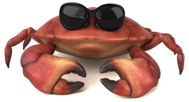 Eğlenceli yengeç karakteri - 3D Görüntü