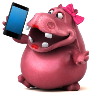 komik karikatür karakter smartphone ile - 3d çizim