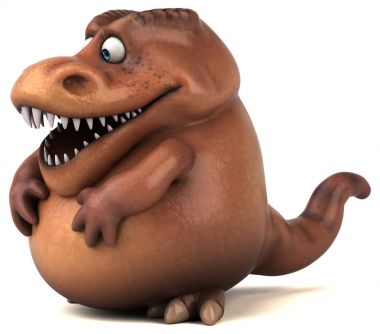 Eğlenceli Trex karakteri - 3B İllüstrasyon