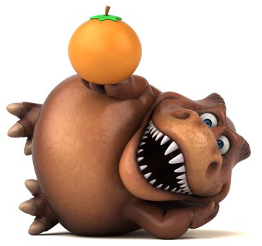 Komik çizgi film karakteri turuncu - 3d çizim ile