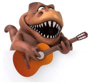 Müzik - 3d çizim eğlenceli çizgi film karakteri