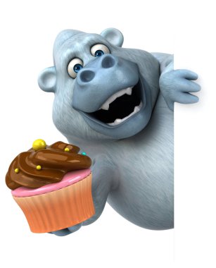 Cupcake - 3d çizim ile eğlenceli çizgi film karakteri