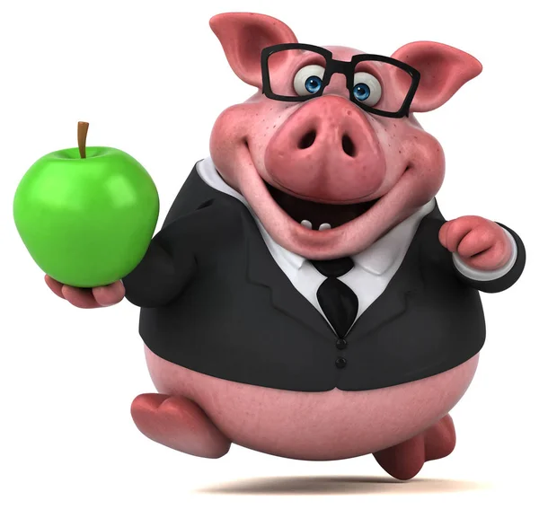 Funny Cartoon Character Apple Illustration — Stock Photo, Image