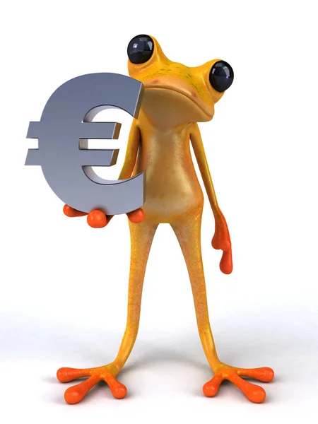 Funny Cartoon Character Euro Illustration — Stock Photo, Image