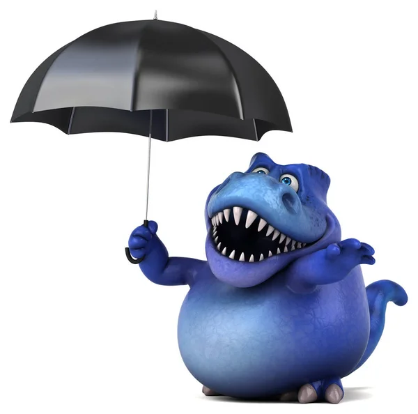 Lustige Cartoon Figur Mit Regenschirm Illustration — Stockfoto