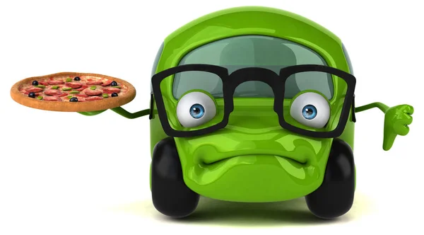 Fun Cartoon Character Pizza Illustration — Stock Photo, Image