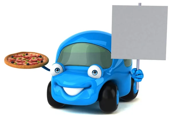 Fun Cartoon Character Pizza Illustration — Stock Photo, Image