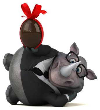 Paskalya yortusu yumurta - 3d çizim ile eğlenceli çizgi film karakteri