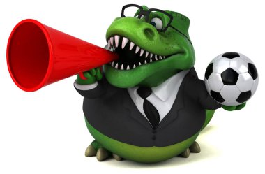 Eğlenceli çizgi film karakteri ile topu - 3d çizim