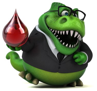 Komik çizgi film karakteri ile damla - 3d çizim