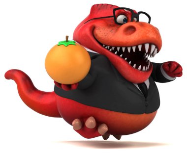 Komik çizgi film karakteri turuncu - 3d çizim ile