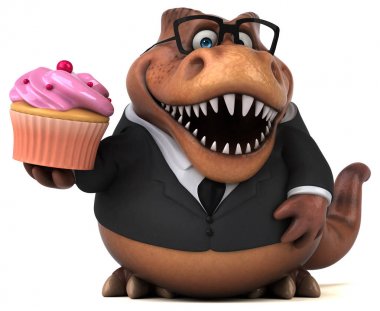 Cupcake - 3d çizim ile eğlenceli çizgi film karakteri