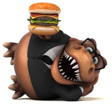 Hamburger - 3d çizim ile eğlenceli çizgi film karakteri