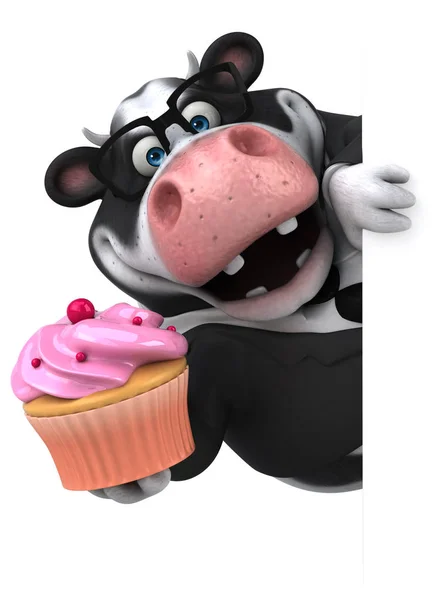 Fun Cartoon Character Cupcake Illustration — Stock Photo, Image