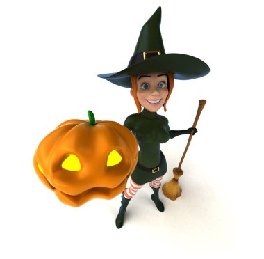 Kabak - 3d çizim ile seksi cadı