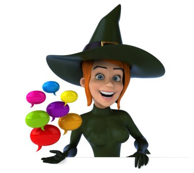 çizgi film karakteri ile - 3d illüstrasyon kabarcıklar