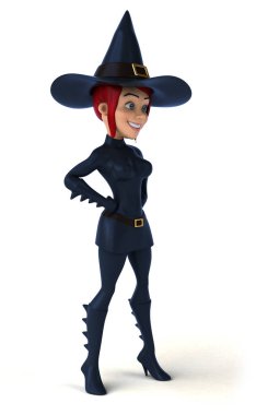 Seksi cadı karakter - 3d çizim